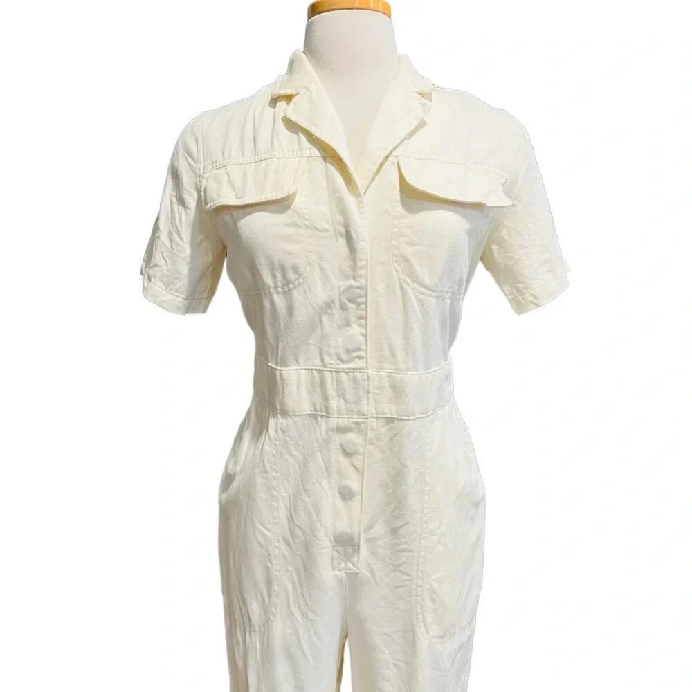 BDG Lizzy Coverall Jumpsuit Ivory Size M - Picture 4 of 14